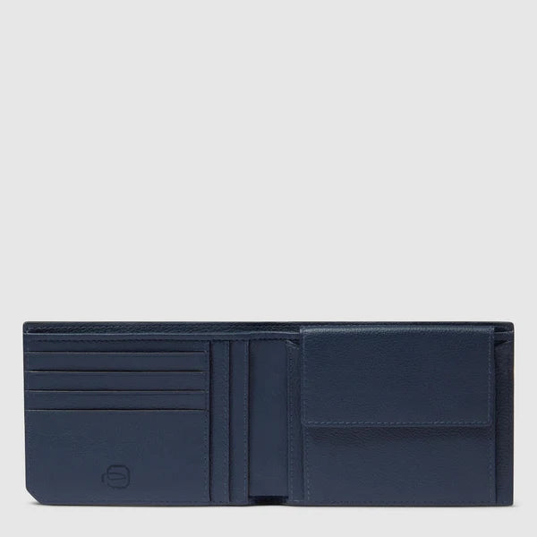 Piquadro Portafogli uomo in pelle Blu con portamonete con RFID  PU257W137R