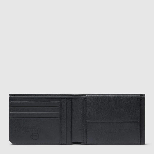 Piquadro Portafogli uomo in pelle con portamonete Nero PU257W137R