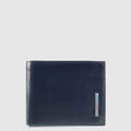 Piquadro Portafogli uomo con portamonete blu  in pelle Blue Square con RFID PU4188B2R