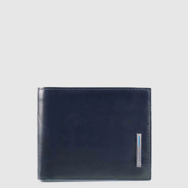 Piquadro Portafogli uomo con portamonete blu  in pelle Blue Square con RFID PU4188B2R