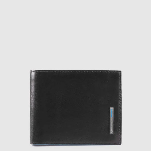 Piquadro Portafogli uomo con portamonete nero in pelle Blue Square con RFID PU4188B2R