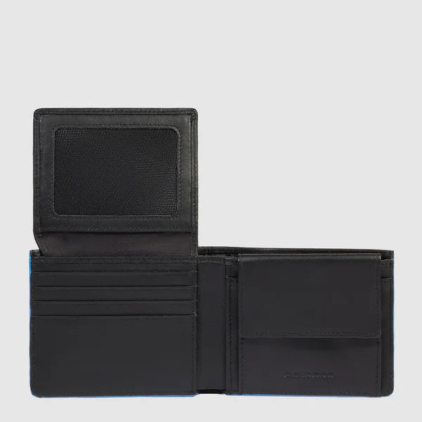 Piquadro Portafoglio Uomo in Pelle Nero Blue Square con portamonete PU4518S138R