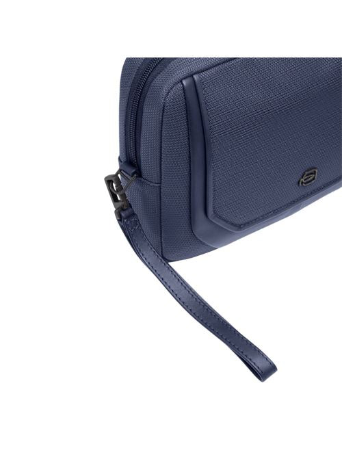 Piquadro Pochette in tessuto riciclato e pelle Blu AC6961S143