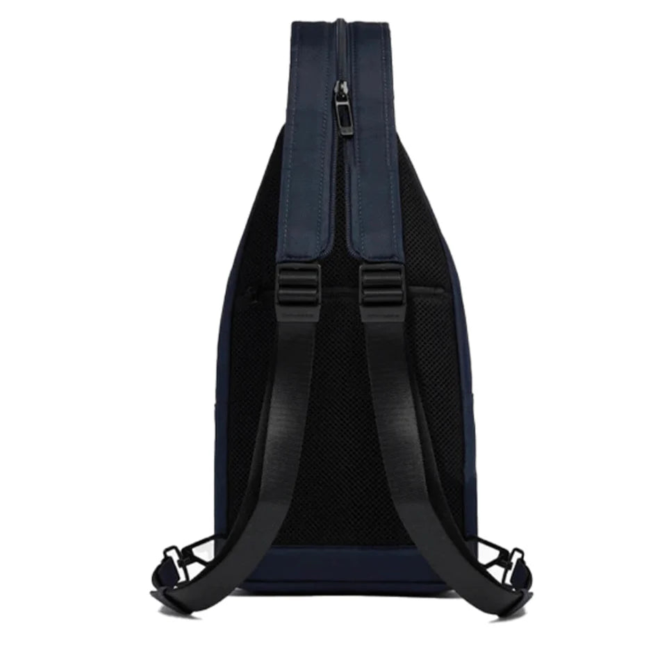 Piquadro Monospalla Porta iPad mini in Tessuto e Pelle Blu linea Wollem CA6540W129