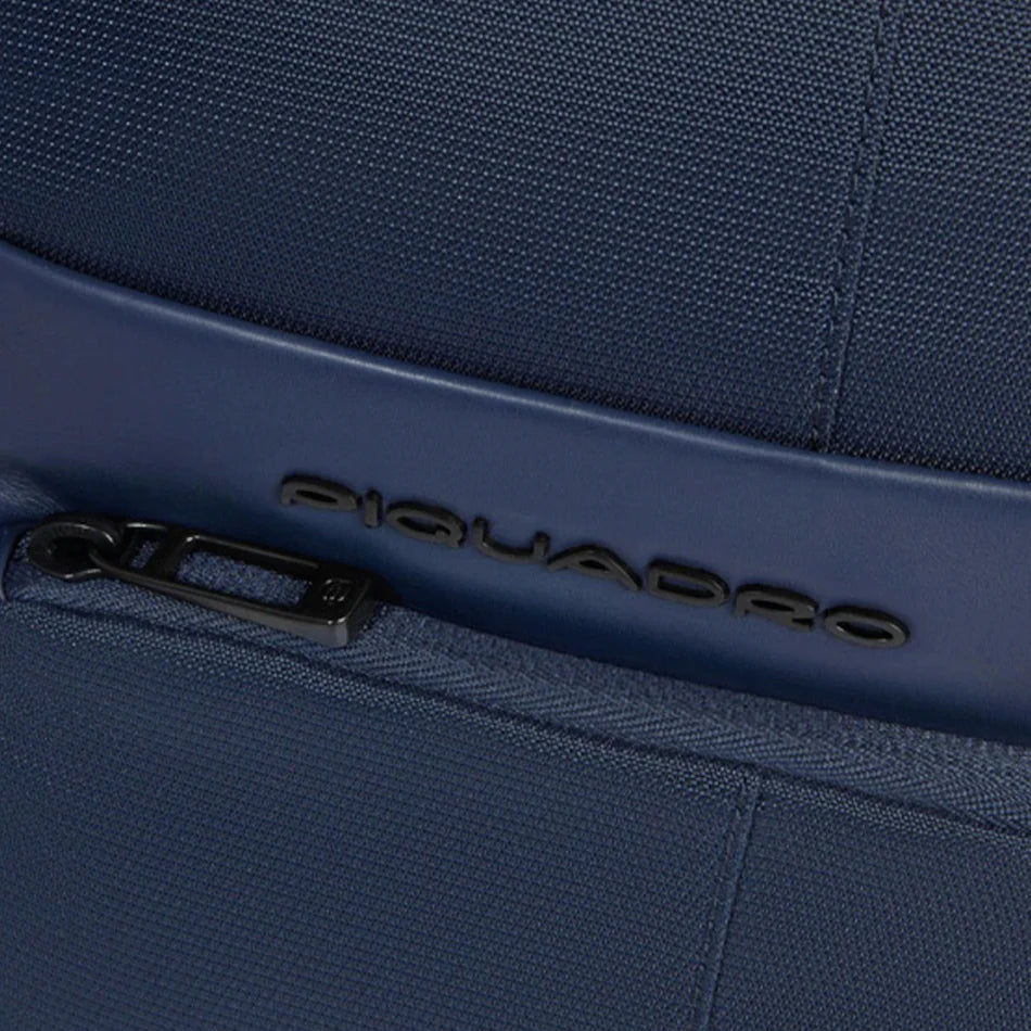 Piquadro Monospalla Porta iPad mini in Tessuto e Pelle Blu linea Wollem CA6540W129