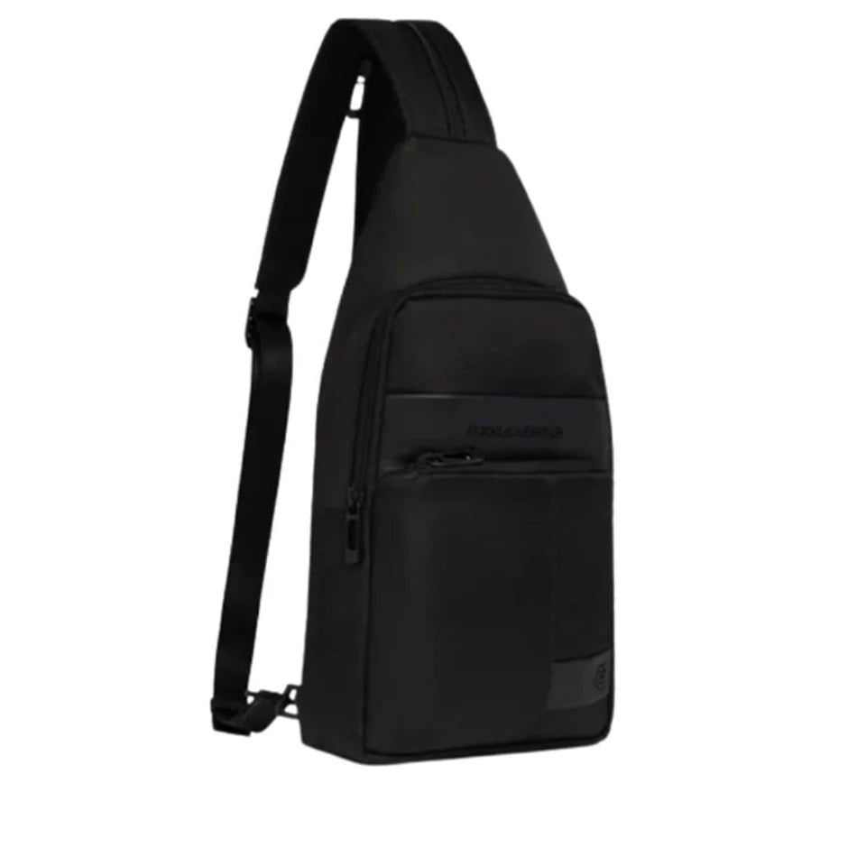 Piquadro Monospalla Porta iPad mini in Tessuto e Pelle Colore Nero linea Wollem CA6540W129