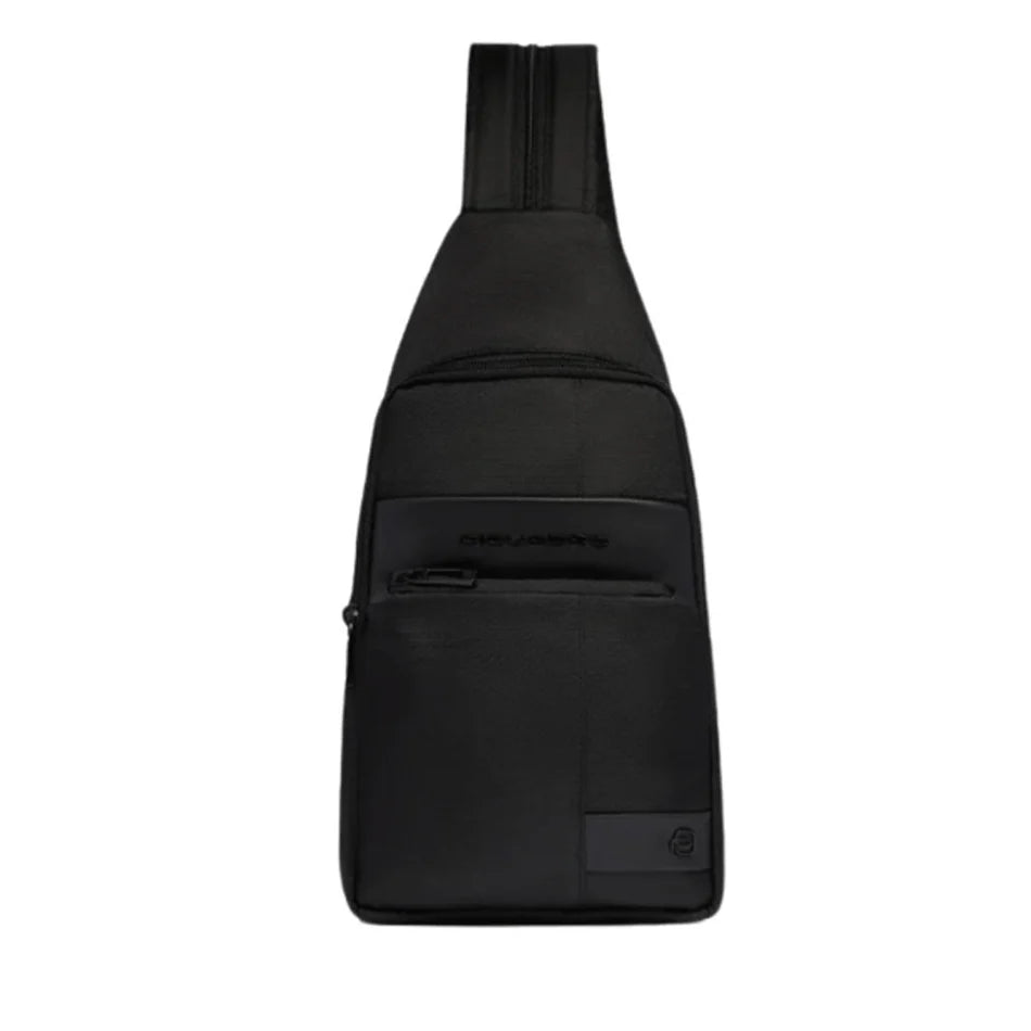 Piquadro Monospalla Porta iPad mini in Tessuto e Pelle Colore Nero linea Wollem CA6540W129