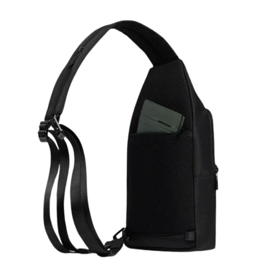 Piquadro Monospalla Porta iPad mini in Tessuto e Pelle Colore Nero linea Wollem CA6540W129