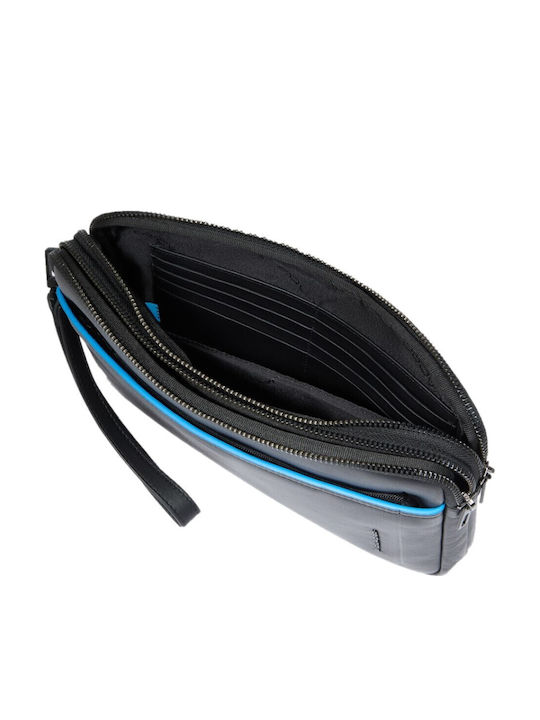 Piquadro pochette nera in pelle linea Blue Square porta iPad mini e RFID AC6156S138R
