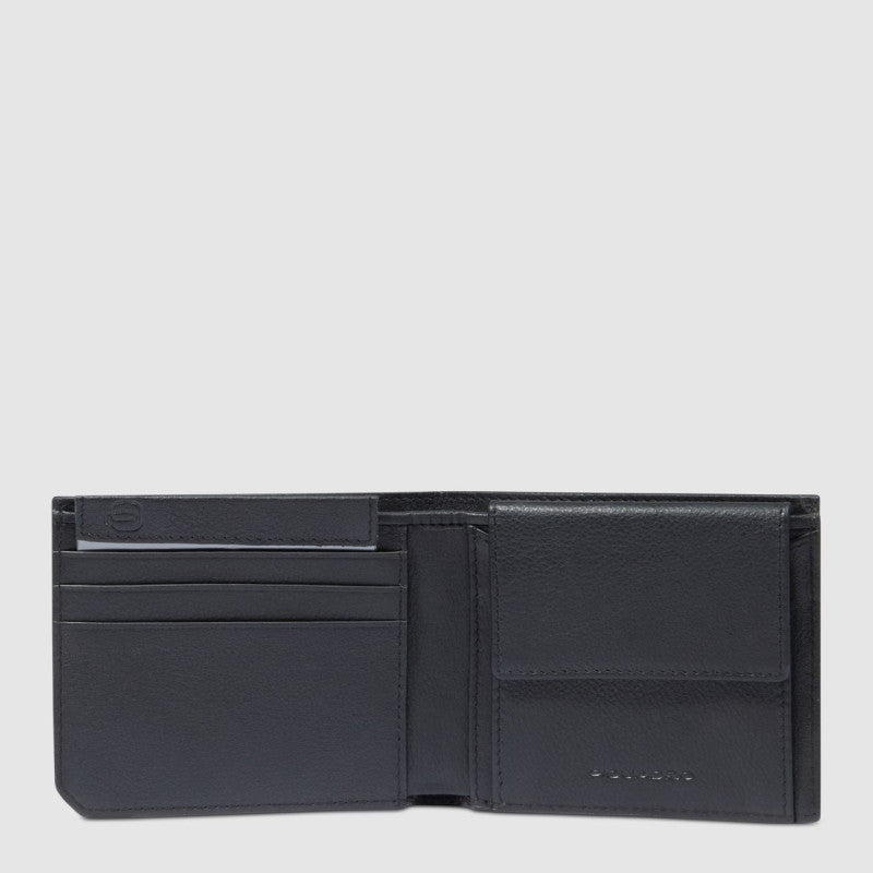 Piquadro Portafogli uomo Nero in pelle con portamonete con RFID PU4188W137R